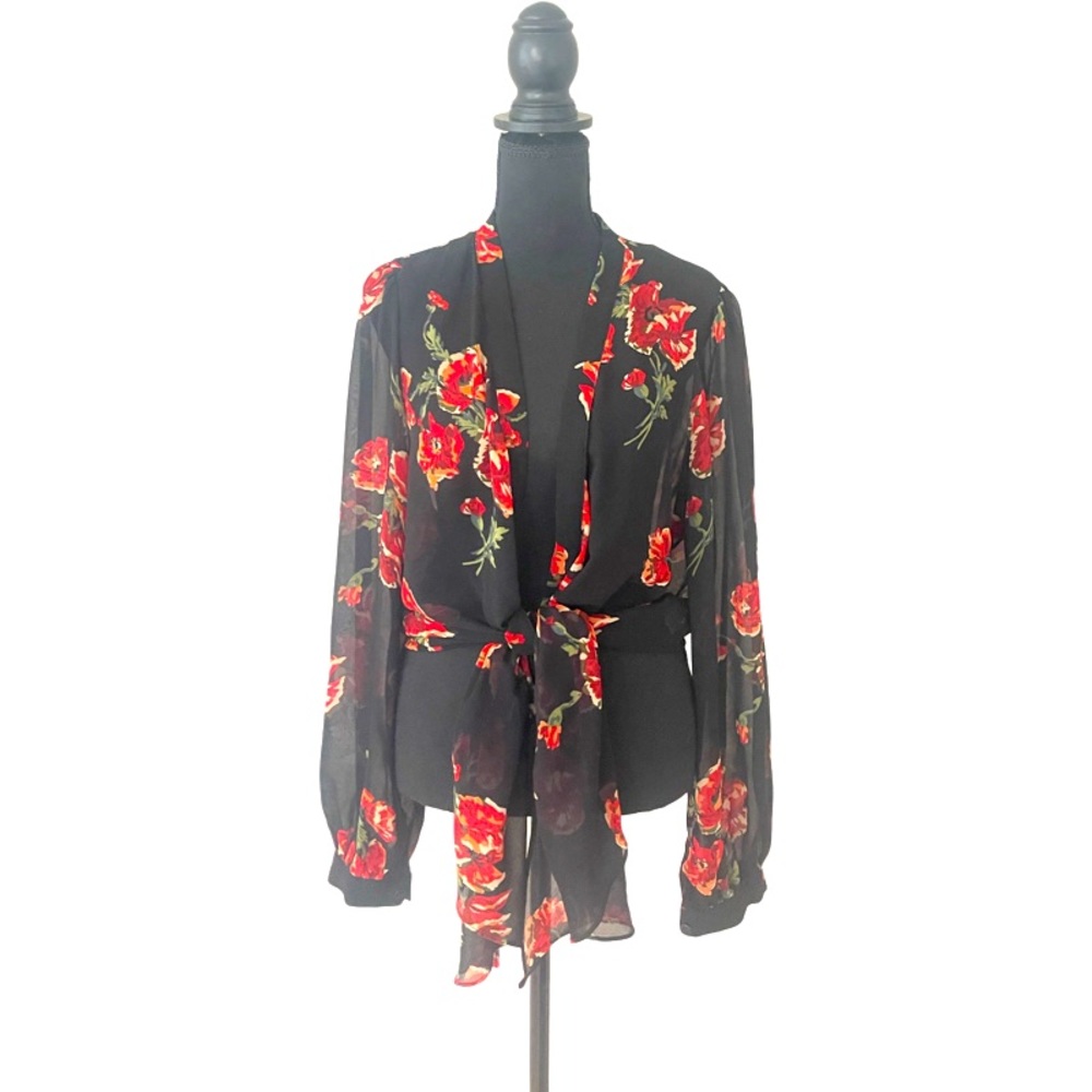 Bardot floral chiffon wrap, Size 10